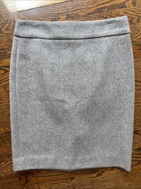 J. Crew Wool Blend Classic Gray Wool Pencil Skirt Women's 0